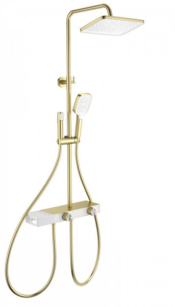 Душевая стойка Wonzon & Woghand Shelf WW-B4161-BG с термостатом брашированное золото Душевая стойка Wonzon & Woghand Shelf WW-B4161-BG с термостатом брашированное золото