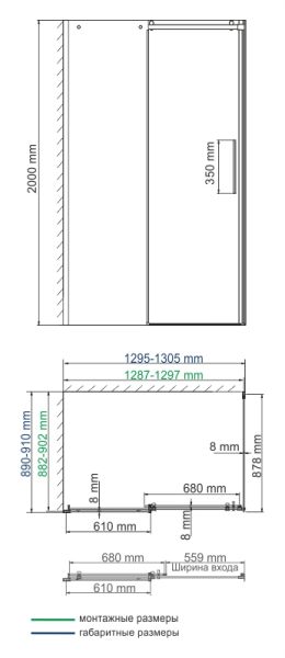 Душевой уголок Wasserkraft Dinkel 58R33 130x90
