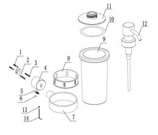 Диспенсер с держателем ABBER Osten 316 AA185A9BST сталь брашированная
