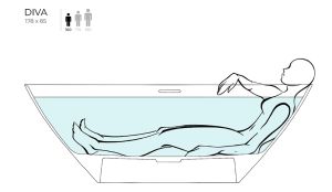 Ванна из искусственного камня Salini Diva S-Stone 102221MRF 178x85см RAL полностью