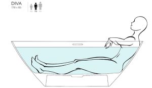 Ванна из искусственного камня Salini Diva S-Sense 102211G 178x85см белый глянцевый