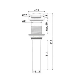Донный клапан  Comforty DK-01CH хром Донный клапан  Comforty DK-01CH хром