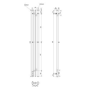 Полотенцесушитель электрический APEXTERMO Delta DL10111BM 1100x100 с крючками черный матовый