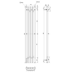 Полотенцесушитель электрический APEXTERMO Delta DL10113BM 1100x180 с крючками черный матовый