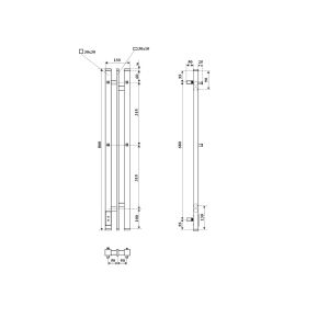 Полотенцесушитель электрический APEXTERMO Delta DL10181GF 800x100 с крючками графит металлик