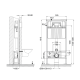 SET Инсталляция Sava Free Standing + клавиша смыва черный матовый + золото глянец квадр. SMART