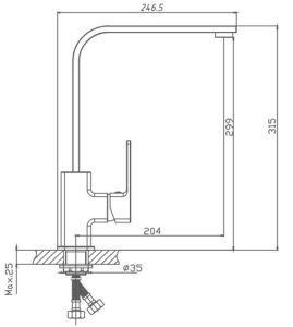Смеситель для кухни Haiba HB70615-7 чёрный матовый