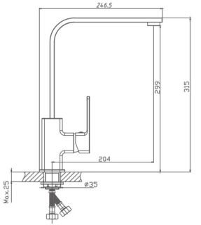 Смеситель для кухни Haiba HB70615-7 чёрный матовый Смеситель для кухни Haiba HB70615-7 чёрный матовый