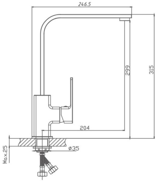 Смеситель для кухни Haiba HB70615-7 чёрный матовый
