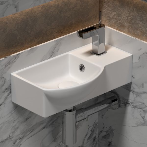 Подвесная раковина Ceramica Nova Element CN6039L 40см отверстие под смеситель справа белый
