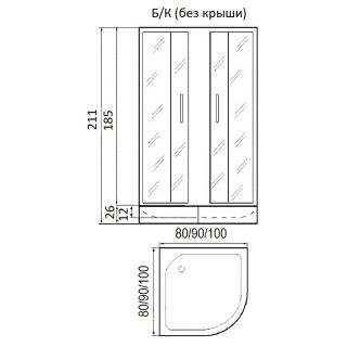 Душевой угол RIVER DON XL 100/26 МТ без поддона Душевой угол RIVER DON XL 100/26 МТ без поддона