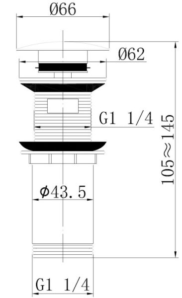 Донный клапан с переливом ABBER чёрный матовый AF0010B