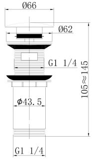 Донный клапан с переливом ABBER AF0010G золото матовое Донный клапан с переливом ABBER AF0010G золото матовое
