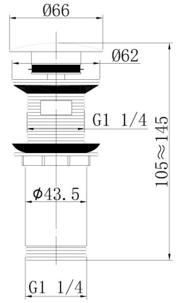 Донный клапан с переливом ABBER AF0010G золото матовое