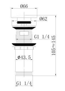 Донный клапан с переливом ABBER AF0010MRG розовое золото матовое Донный клапан с переливом ABBER AF0010MRG розовое золото матовое