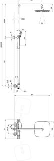 Душевая стойка Ravak Flat FL 091.00CR X070442 с термостатом хром
