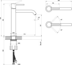 Смеситель для раковины Ravak Espirit X070392 ES 014.20LM