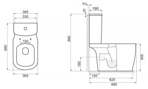Бачок для унитаза BelBagno белый Prado BB10150T