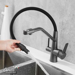 Cмеситель для кухни Ceruttispa ЭЛЬЗЕ GR (ELSE GR) CT12124 серый матовый