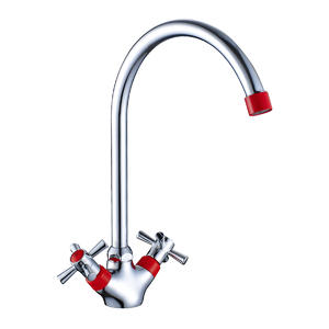 Смеситель для кухни Decoroom хром/красный DR51028-Red