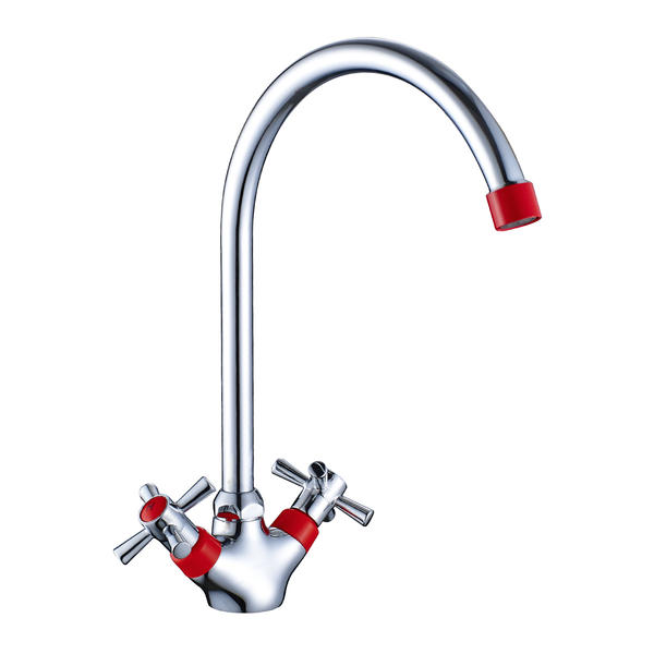 Смеситель для кухни Decoroom хром/красный DR51028-Red