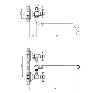 Смеситель для ванны Decoroom с ручным душем хром/белый DR51045-White Смеситель для ванны Decoroom с ручным душем хром/белый DR51045-White