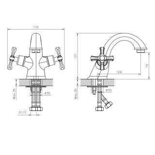 Смеситель для раковины Decoroom хром DR52011 Смеситель для раковины Decoroom хром DR52011