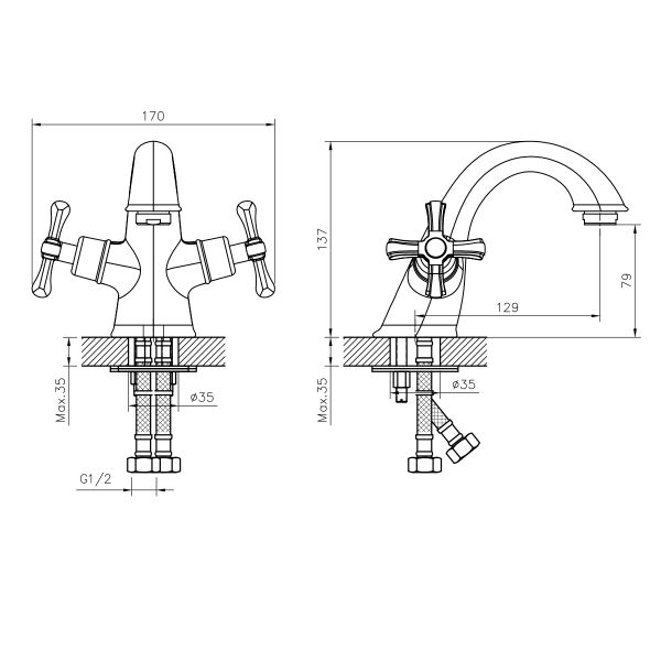 Смеситель для раковины Decoroom хром DR52011