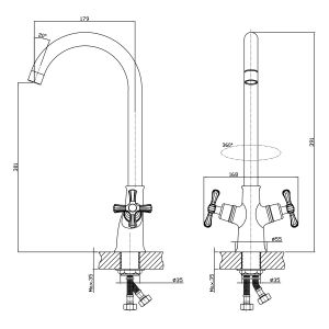 Смеситель для кухни Decoroom хром DR52028