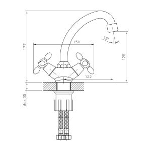 Смеситель для раковины Decoroom хром DR53012