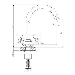 Смеситель для кухни Decoroom хром DR53028