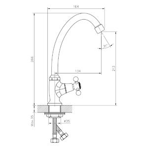 Кран для холодной воды Decoroom хром DR54010