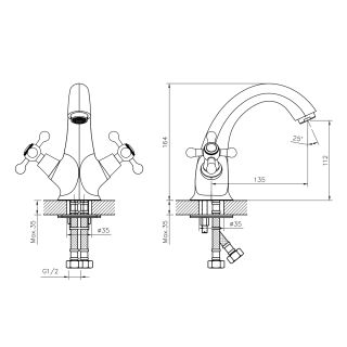 Смеситель для раковины Decoroom хром DR54011 Смеситель для раковины Decoroom хром DR54011