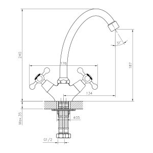 Смеситель для кухни Decoroom хром DR54028