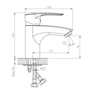 Смеситель для раковины Decoroom с гигиеническим душем хром DR70015