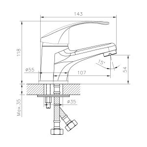 Смеситель для раковины Decoroom хром DR71011