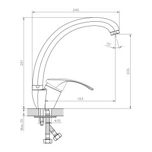 Смеситель для кухни Decoroom хром DR71021
