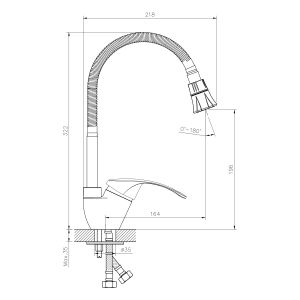 Смеситель для кухни Decoroom с гибким изливом хром DR71022