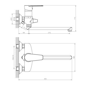 Смеситель для ванны Decoroom с ручным душем хром DR72043