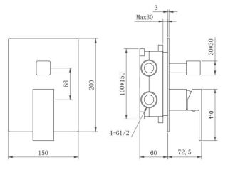 Душевой комплект Berges Nardis 2S чёрный матовый 071002