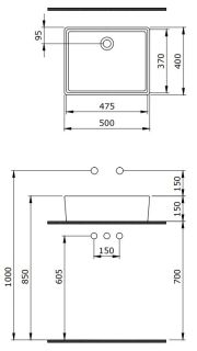 Раковина Berges Ego 181001 50см белый