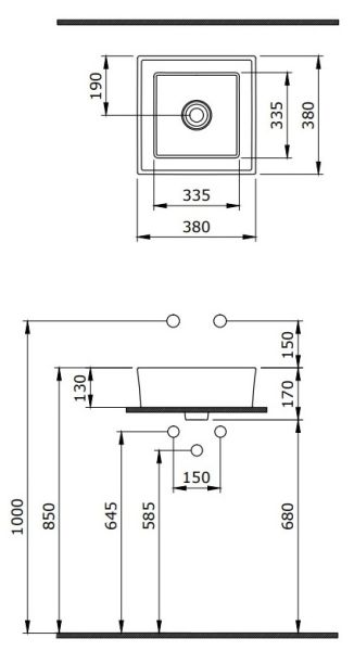 Раковина Berges Mascon 181004 38см белый