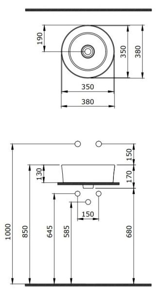 Раковина Berges Mascon 181005 38см белый