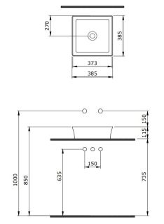Раковина Berges EGO SL 181020 38см антрацит матовый