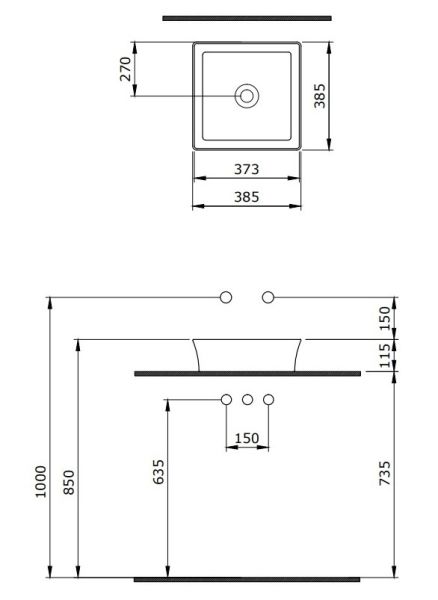 Раковина Berges EGO SL 181060 38см серый матовый