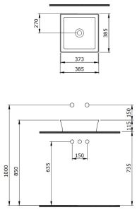 Раковина Berges Ego SL 181010 38см белый