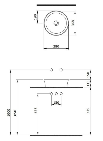 Раковина Berges EGO SL 181291 38см голубой матовый