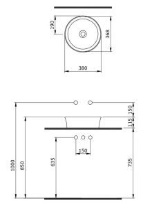 Раковина Berges EGO SL 181271 38см тёмно-зелёный матовый