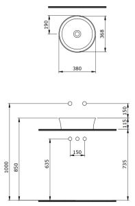 Раковина Berges Ego SL 181011 38см белый