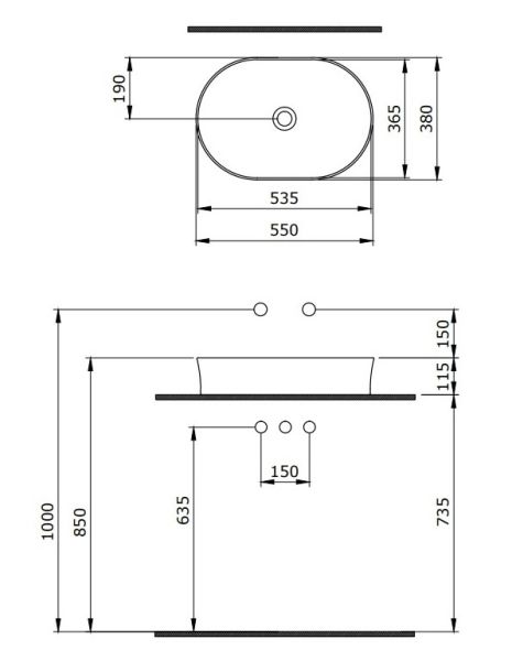 Раковина Berges EGO SL 181712 55см жасмин матовый